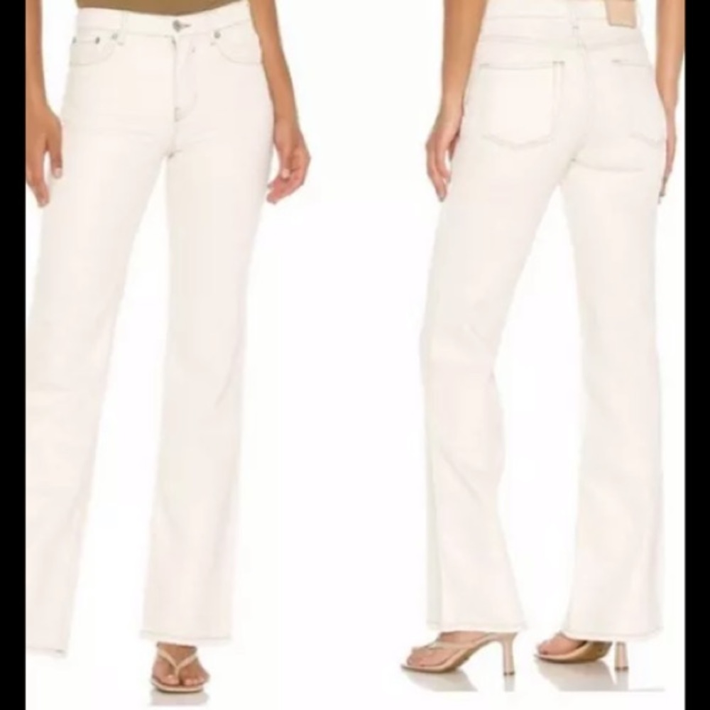 Free People White Flare Jeans